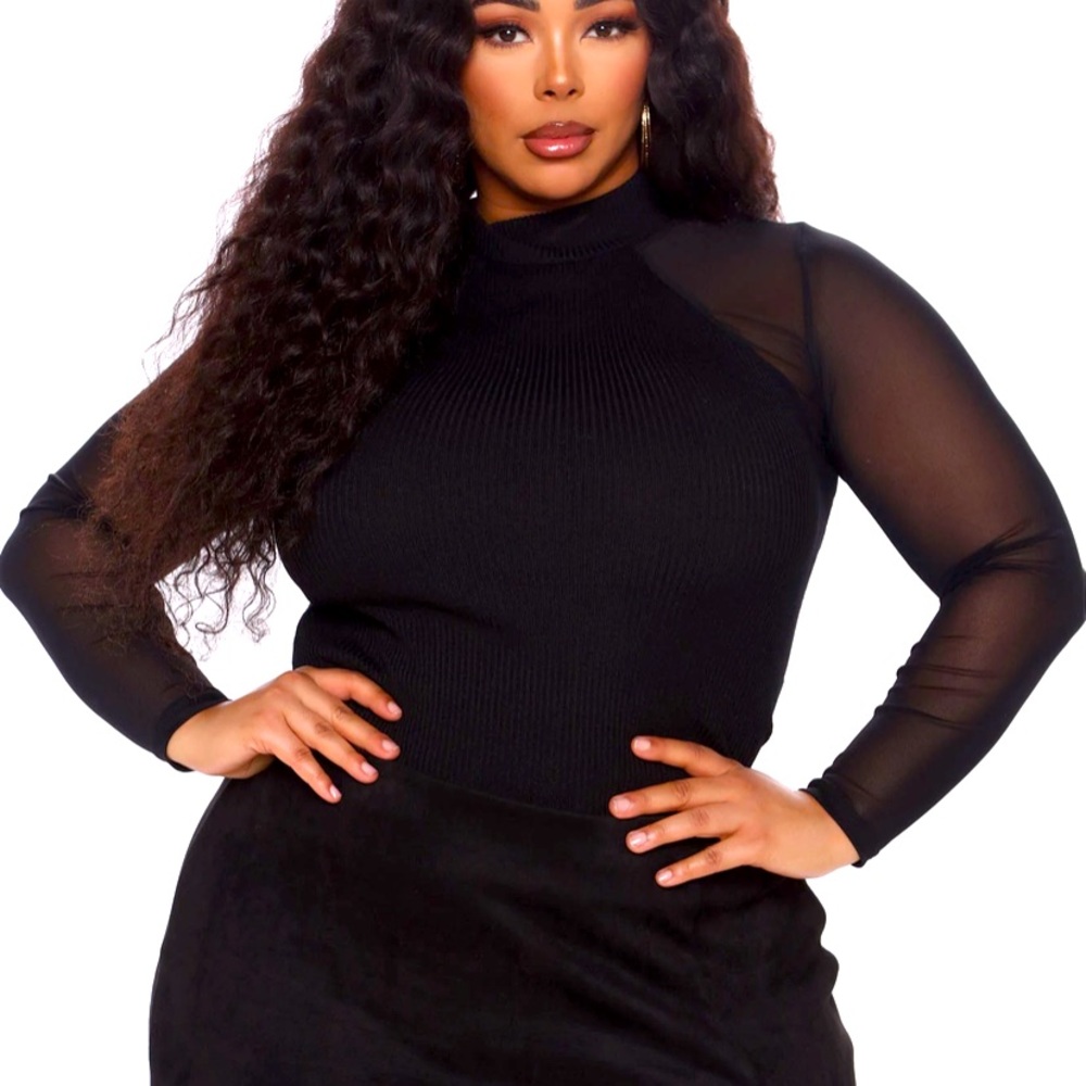 Fashion Nova Sweater with sheer sleeves